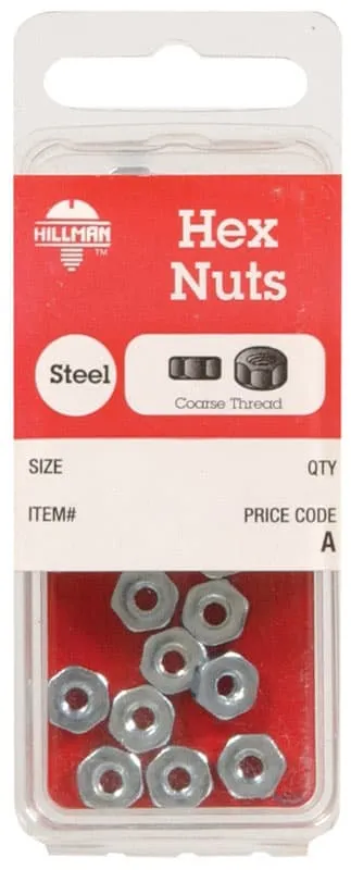 8 in. Zinc-Plated Steel SAE Hex Nut, 24-Pack