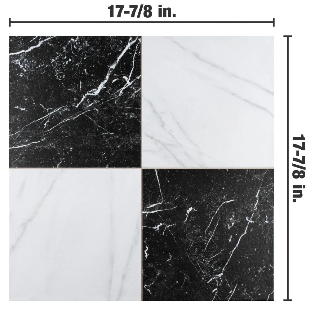 Merola Tile Merzoni Checker Ruzzini 17-7/8 in. x 17-7/8 in. Porcelain Floor and Wall Tile (11.1 sq. ft./Case), photo 5 of 9