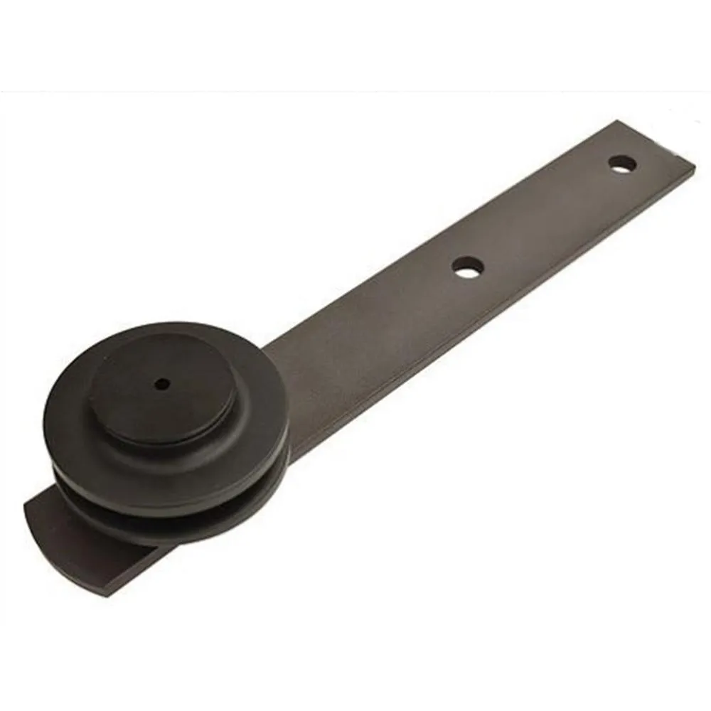 CALHOME 144 in. Antique Bronze Classic Straight Strap Double Track Barn Door Hardware Kit, photo 3 of 6