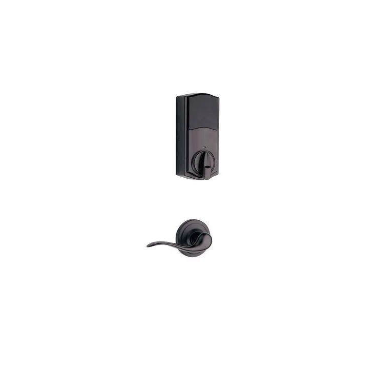 Kwikset SmartCode 913 Touchpad Venetian Bronze Single Cylinder Electronic Deadbolt with Avalon Handleset and Tustin Lever, photo 2 of 8