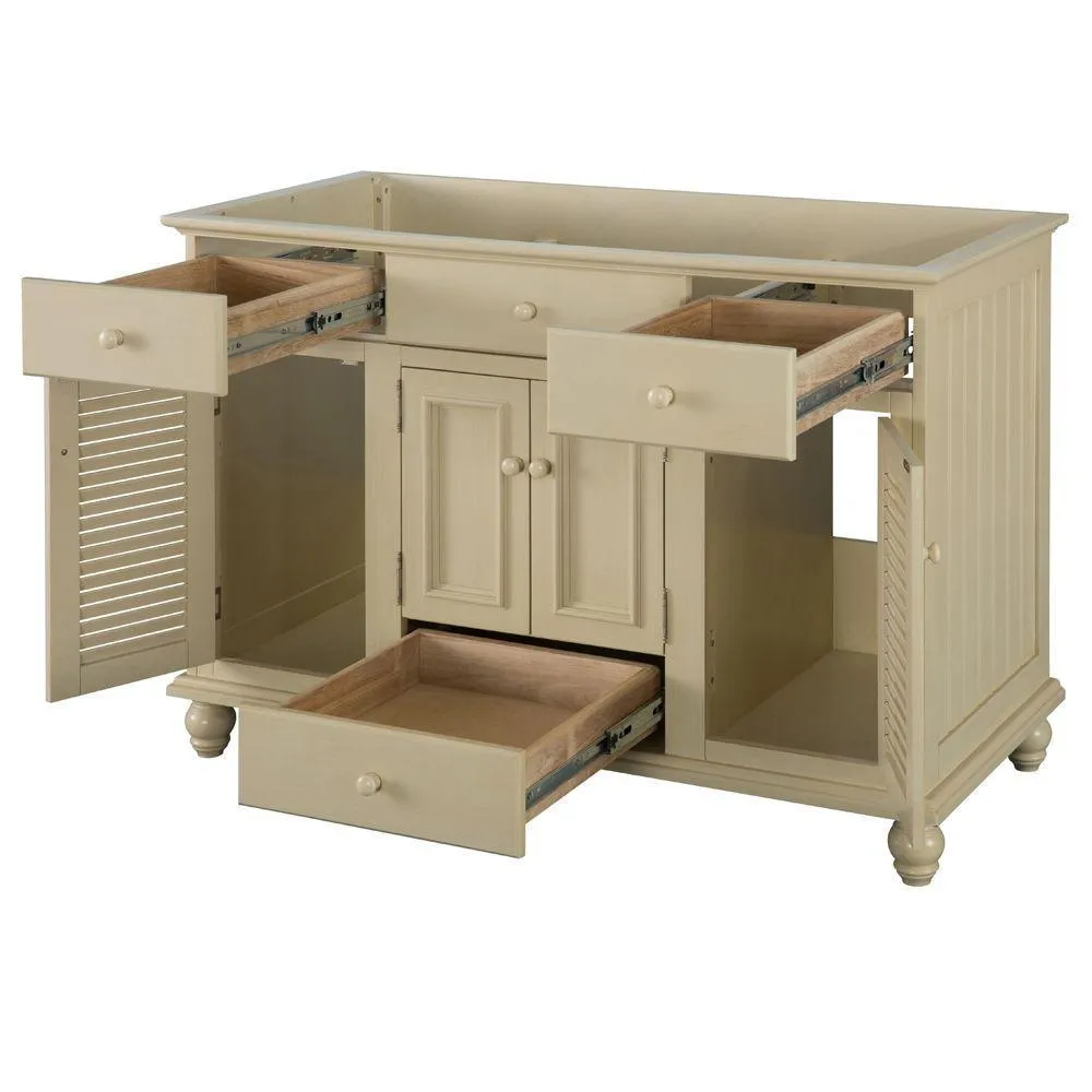 Cottage 48 in. W Bath Vanity Cabinet Only in Antique White, photo 5 of 17