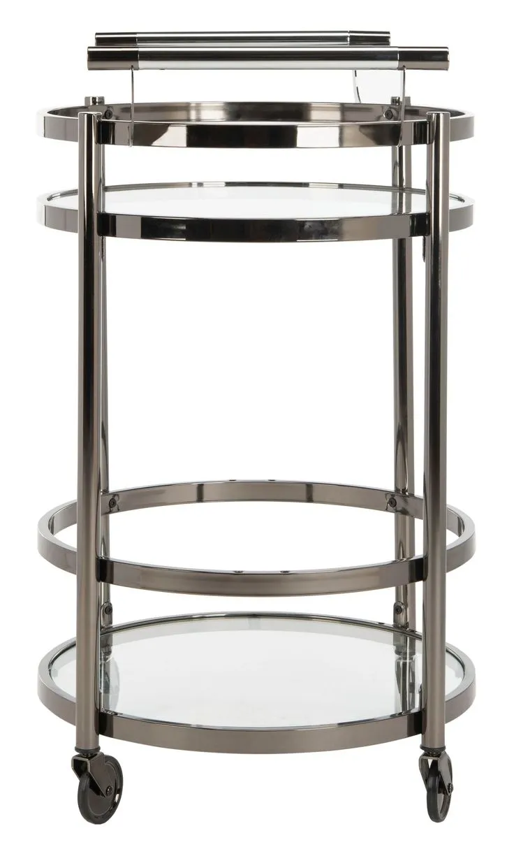 Safavieh Gray Metal Base with Glass Top Kitchen Cart (23.8-in x 19.9-in x 34-in), photo 2 of 7