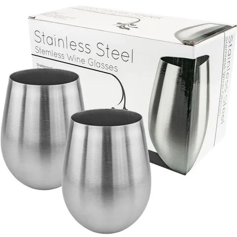 Stainless Stemless Wine Glass (Set of 2)
