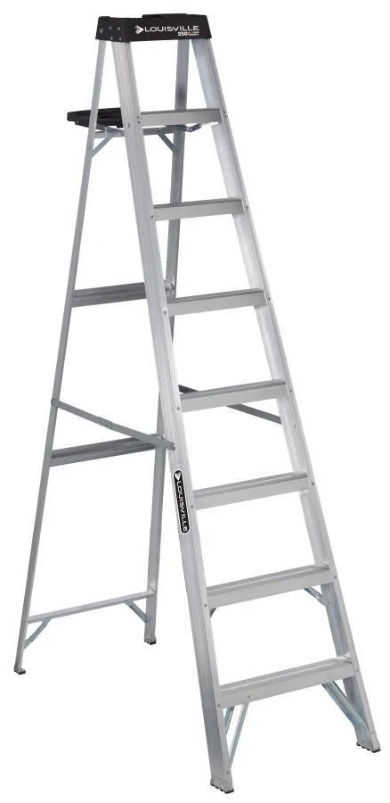 Louisville Ladder 8' Aluminum Step Ladder, 12' Reach, 250 lbs Load Capacity, W-2112-08S, photo 3 of 9