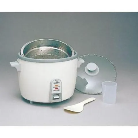 6-Cup White Rice Cooker with Stainless Steel Steaming Tray