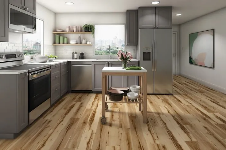 Style Selections Jamestown Hickory 5-mm x 7-in W x 48-in L Waterproof Interlocking Luxury Vinyl Plank Flooring (23.21-sq ft/case), photo 2 of 8