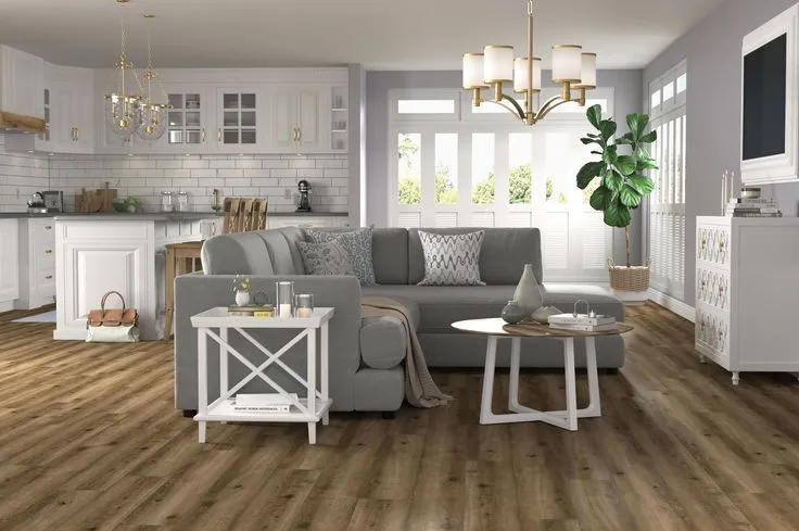 Style Selections Warm Honey Oak 12-mil x 7-in W x 48-in L Water Resistant Interlocking Luxury Vinyl Plank Flooring, photo 2 of 8