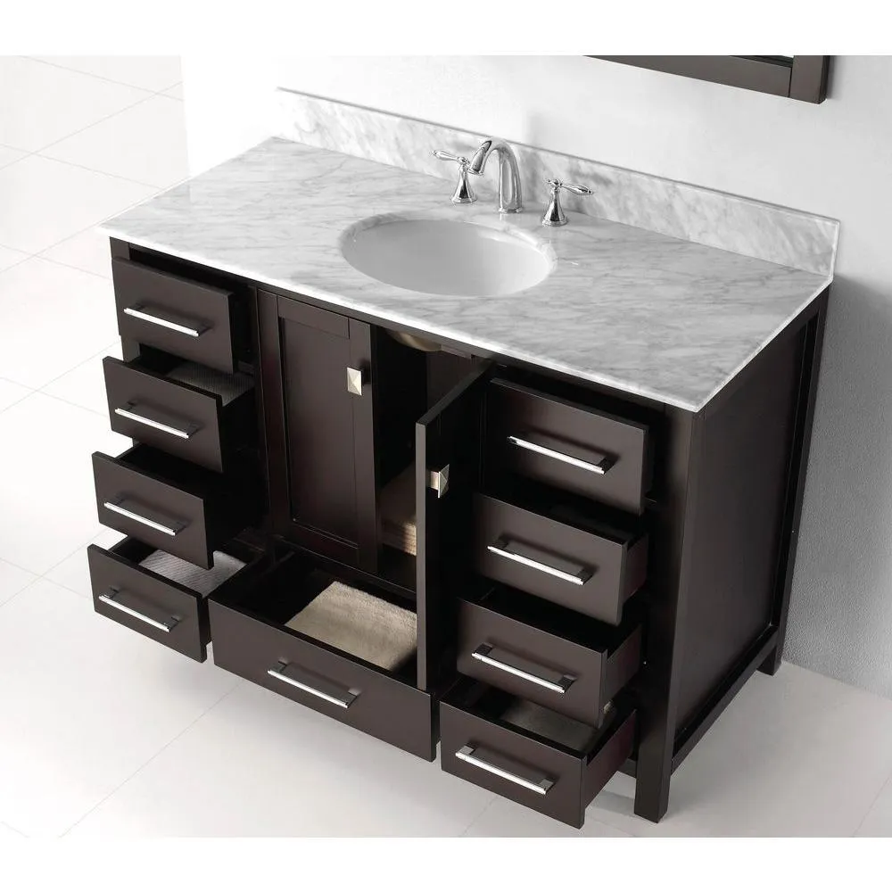 Caroline Avenue 48 in. W Bath Vanity Cabinet Only in Espresso, photo 4 of 30