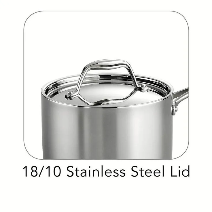 Tramontina Gourmet Tri-Ply Clad 2 qt. Stainless Steel Sauce Pan with Lid, photo 4 of 5