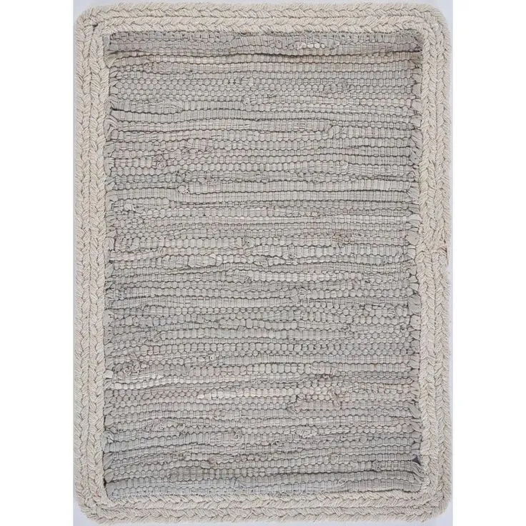 19 in. x 13 in. Bordered Light Gray Placemat (Set of 4), photo 2 of 2