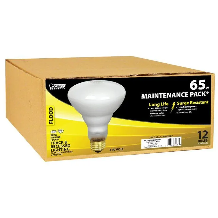 Feit Electric 65-Watt Soft White Dimmable Incandescent BR30 Flood Light Bulb Maintenance Pack (12-Pack), photo 4 of 6