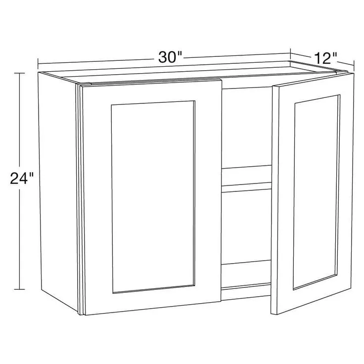 Home Decorators Collection Newport 30 in. W x 12 in. D x 24 in. H Assembled Plywood Wall Bridge Kitchen Cabinet in Mythic Blue with Soft Close, photo 5 of 5