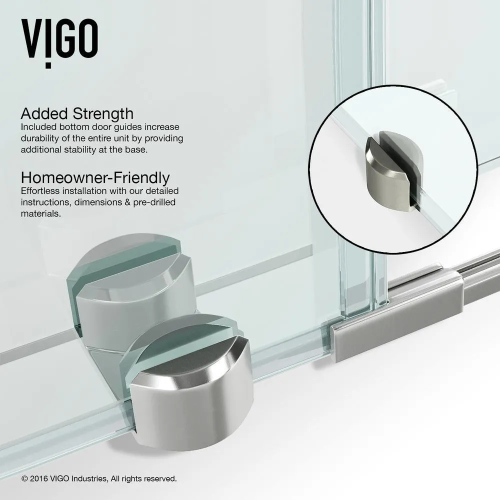 Sanibel 40.5 in. x 79.5 in. Frameless Bypass Shower Enclosure in Stainless Steel with Right Door Opening and Base, photo 7 of 12