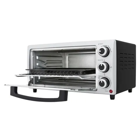 1440 W 6-Slice Silver Toaster Oven with Built-In Timer