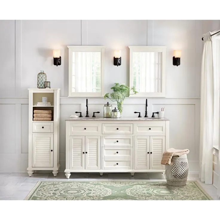Hamilton 23-3/4 in. W x 27 in. H x 8 in. D Framed Surface-Mount Bathroom Medicine Cabinet in Ivory, photo 5 of 9