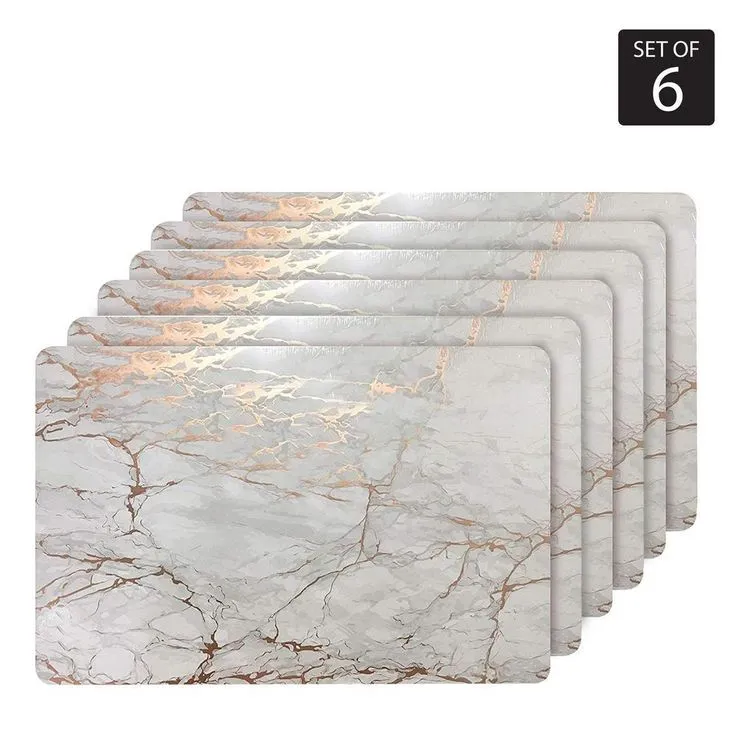 Marble Cork 12 in. x 18" In. Grays and Silver Cork Rectangle Placemats Set of 6, photo 2 of 4