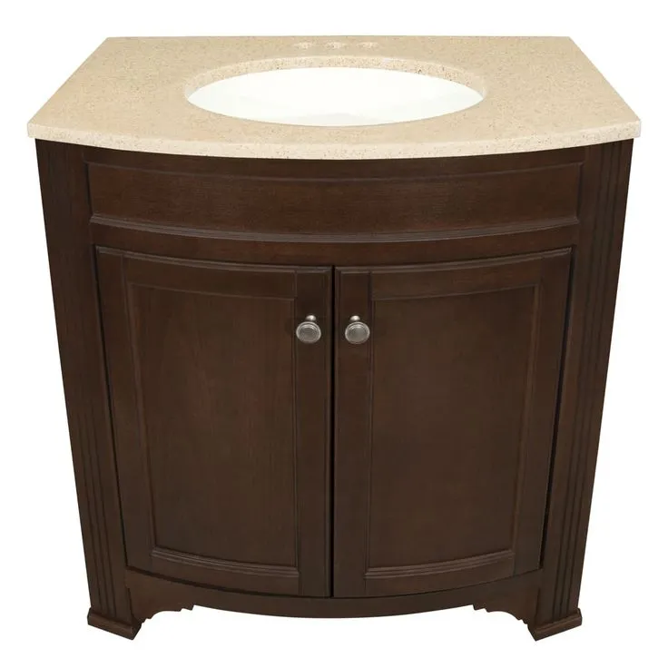 Style Selections Delyse 30-in Auburn Single Sink Bathroom Vanity with Cappuccino Solid Surface Top, photo 6 of 10