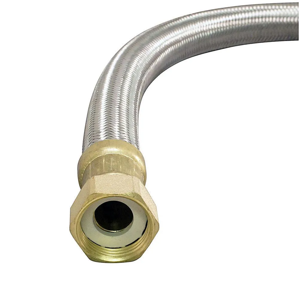3/4 in. Push-To-Connect x 3/4 in. Female Pipe Thread x 24 in. Braided Stainless Steel Water Heater Connector, photo 4 of 7