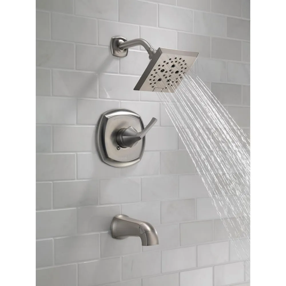 Portwood Single-Handle 5-Spray Tub and Shower Faucet with H2Okinetic in SpotShield Brushed Nickel (Valve Included), photo 7 of 16