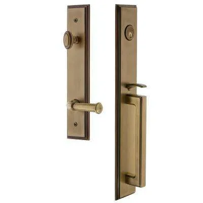 Italian Collection Briona Single Cylinder Satin Nickel Door Handleset with Canova Interior Left-Hand
