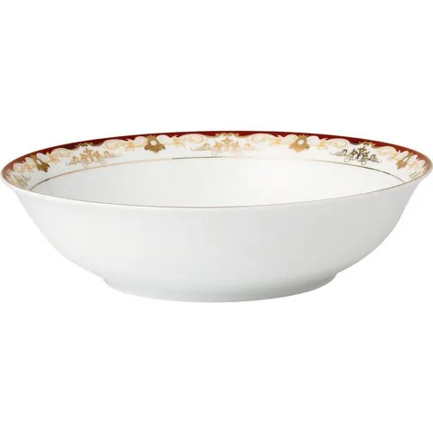 57-Piece Patterned Red Bone China Dinnerware Set (Service for 8)