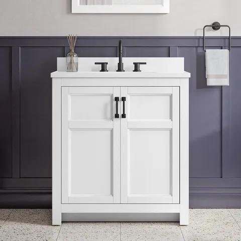 Lowry 31-in White Single Sink Bathroom Vanity with White Acrylic Top