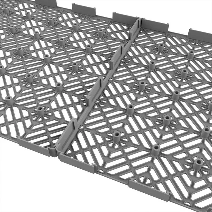 Pure Garden 11.5 in. x 11.5 in. Grey Outdoor Interlocking Diamond Pattern Polypropylene Patio and Deck Tiles (Set of 30), photo 2 of 7