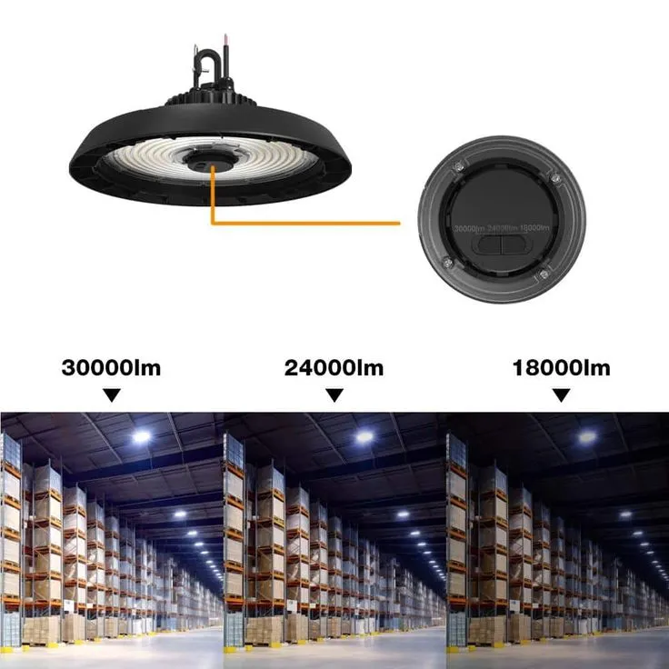 Commercial Electric 14 in. Black Integrated LED Dimmable High Bay Light at 30000 Lumens, 5000K Daylight, photo 7 of 9