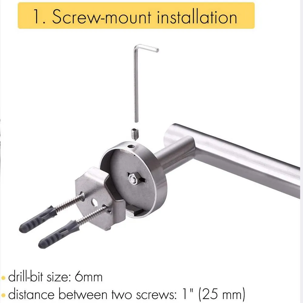 ruiling 24 in. Wall Mount Towel Bar in Stainless Steel Polished Chrome, photo 7 of 9
