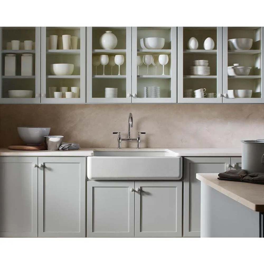 Whitehaven Undermount Farmhouse Apron Front Cast Iron 36 in. Single Bowl Kitchen Sink in White, photo 7 of 16