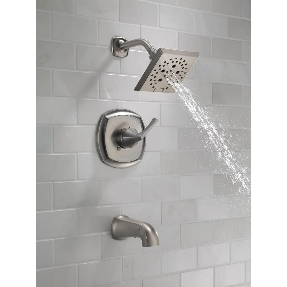 Portwood Single-Handle 5-Spray Tub and Shower Faucet with H2Okinetic in SpotShield Brushed Nickel (Valve Included), photo 8 of 16