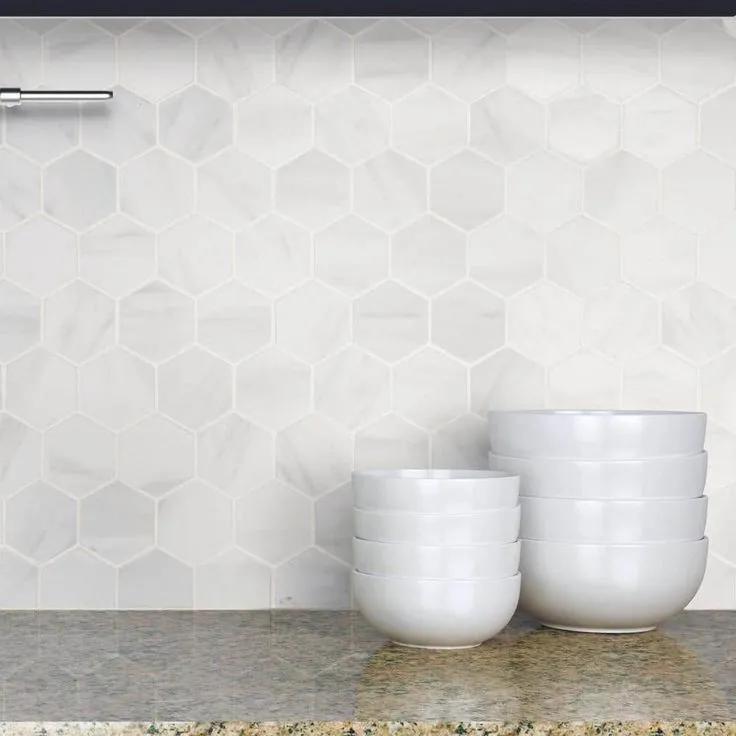 MSI Kolasus White Hexagon 12 in. x 12 in. x 10mm Matte Porcelain Mesh-Mounted Mosaic Tile (8 sq. ft. / case), photo 3 of 6