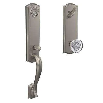 Capri Satin Nickel Single Cylinder Deadbolt Entry Door Handleset
