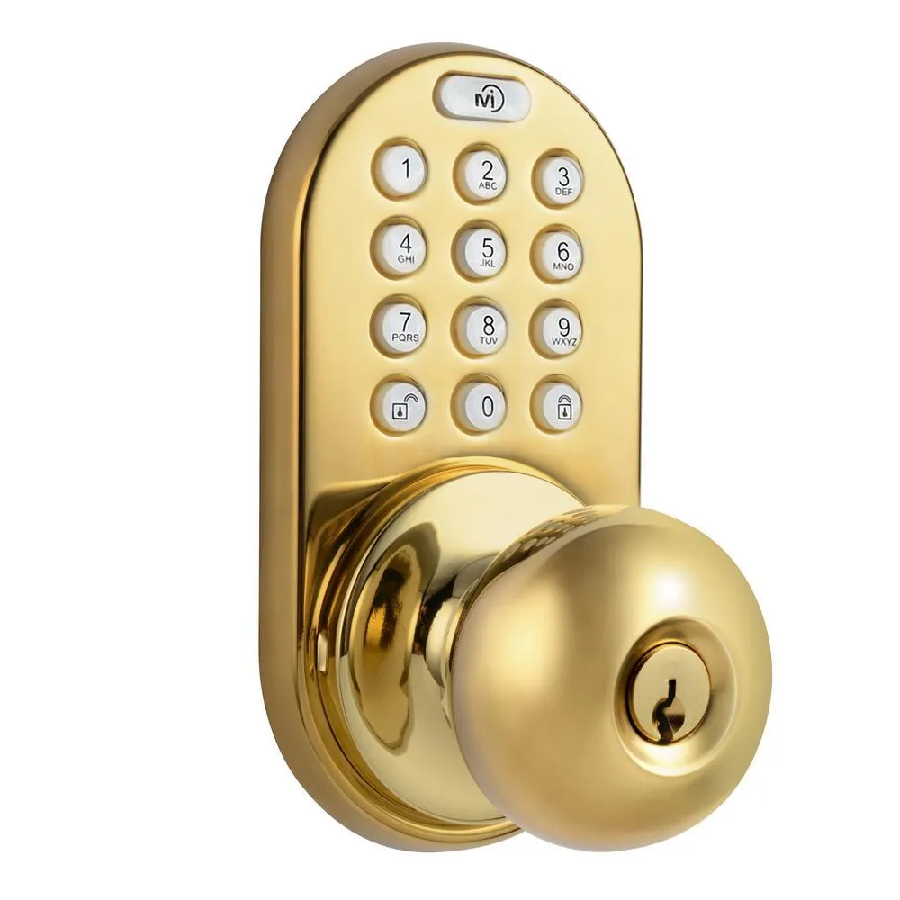 Morning Industry Satin Nickle Single-Cylinder Electronic Door Knob with Keyless Back-Lit Keypad Entry, photo 10 of 10