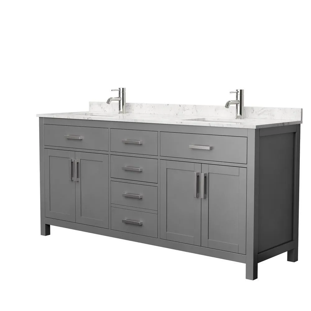 Beckett 54 in. W x 22 in. D Single Vanity in White with Cultured Marble Vanity Top in Carrara with White Basin, photo 13 of 54