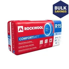 Energy Star Qualified; ROCKWOOL COMFORTBATT R-15 Stone Wool Batt Insulation with Sound Barrier
