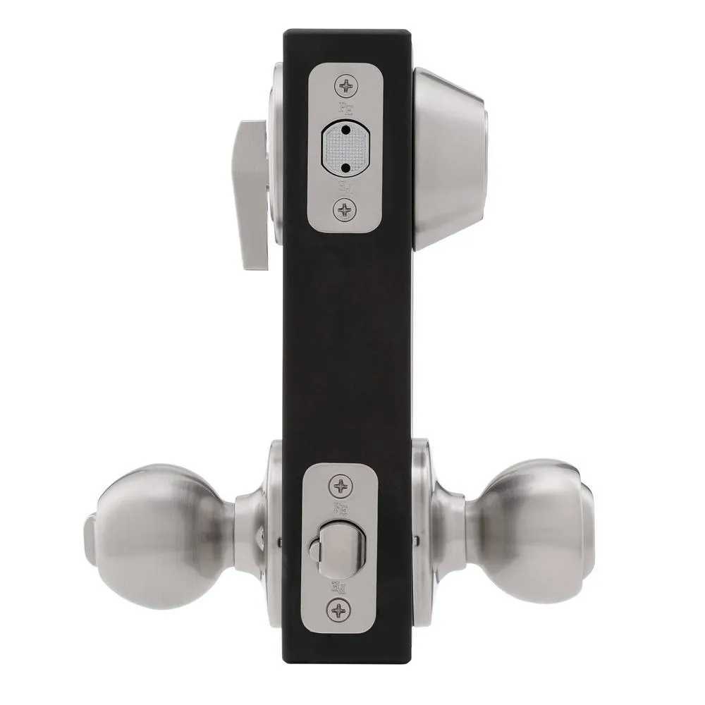 Premiere Essentials Combo Single Cylinder Deadbolt with Hudson Knob in Satin Nickel, photo 3 of 4
