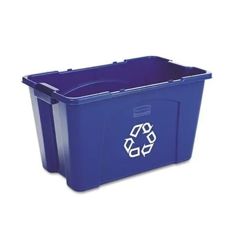 18-Gallon Blue Outdoor Recycling Bin