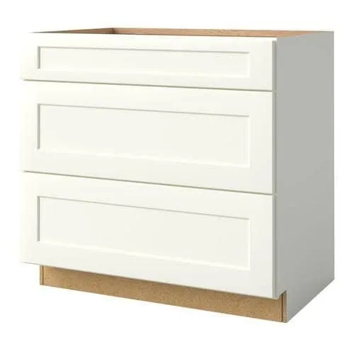 allen + roth Aveley 36-in W x 34.5-in H x 24-in D Linen Maple Drawer Base Semi-Custom Cabinet, photo 4 of 6
