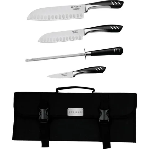 5 Piece Stainless Steel Knife Set with Portable Carry Pouch