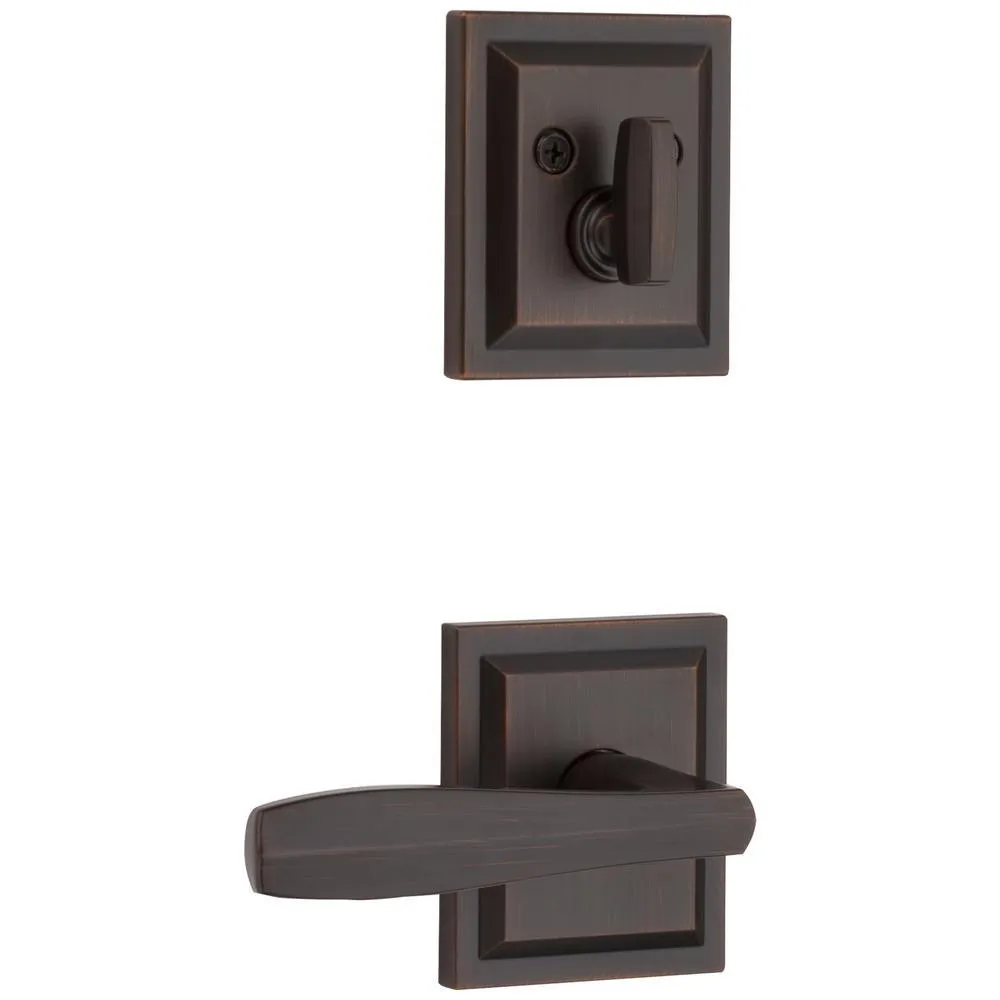 Torrey Pines Venetian Bronze Low Profile Single Cylinder Entry Door Handleset w/ Torrey Door Lever ft SmartKey Security, photo 2 of 5