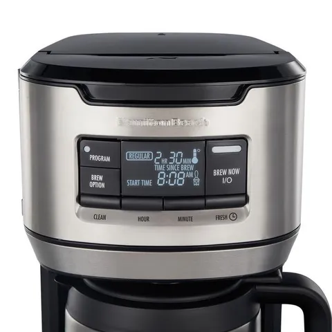 12-Cup Black Programmable Front-Fill Coffee Maker with Thermal Carafe