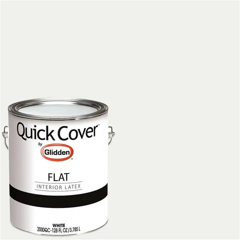 Quick Cover, Interior Paint, Flat Finish, White, 1 Gallon