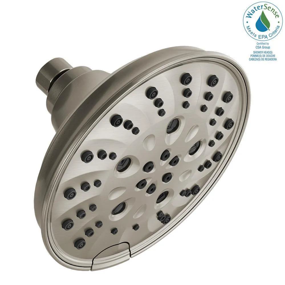 Delta Pivotal 5-Spray 6 in. Wall Mount Fixed Rain H2Okinetic Shower Head in Venetian Bronze, photo 16 of 24
