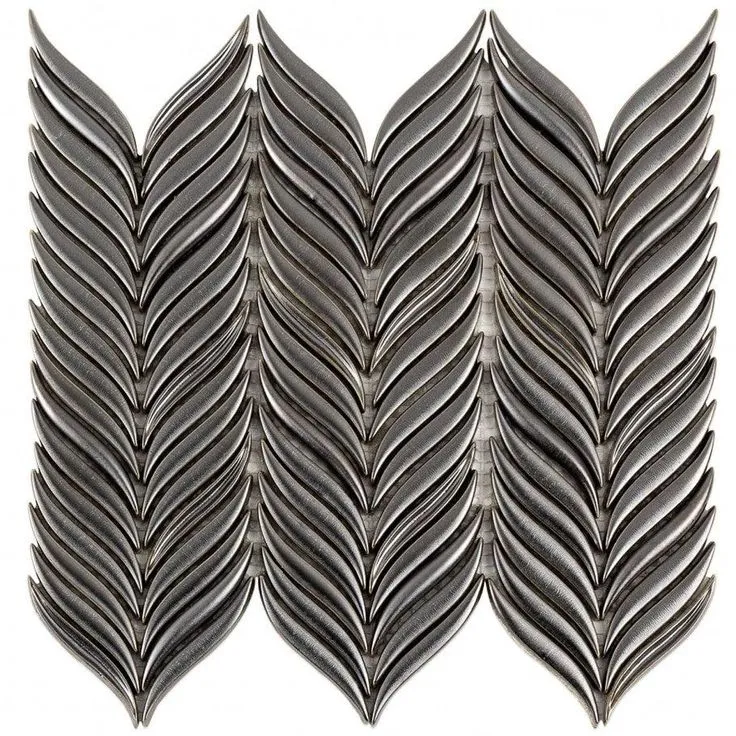 Bond Tile Divine Alula Gunmetal 10 in. x 12 in. Glazed Ceramic Mosaic Tile (0.85 Sq. Ft.), photo 3 of 6