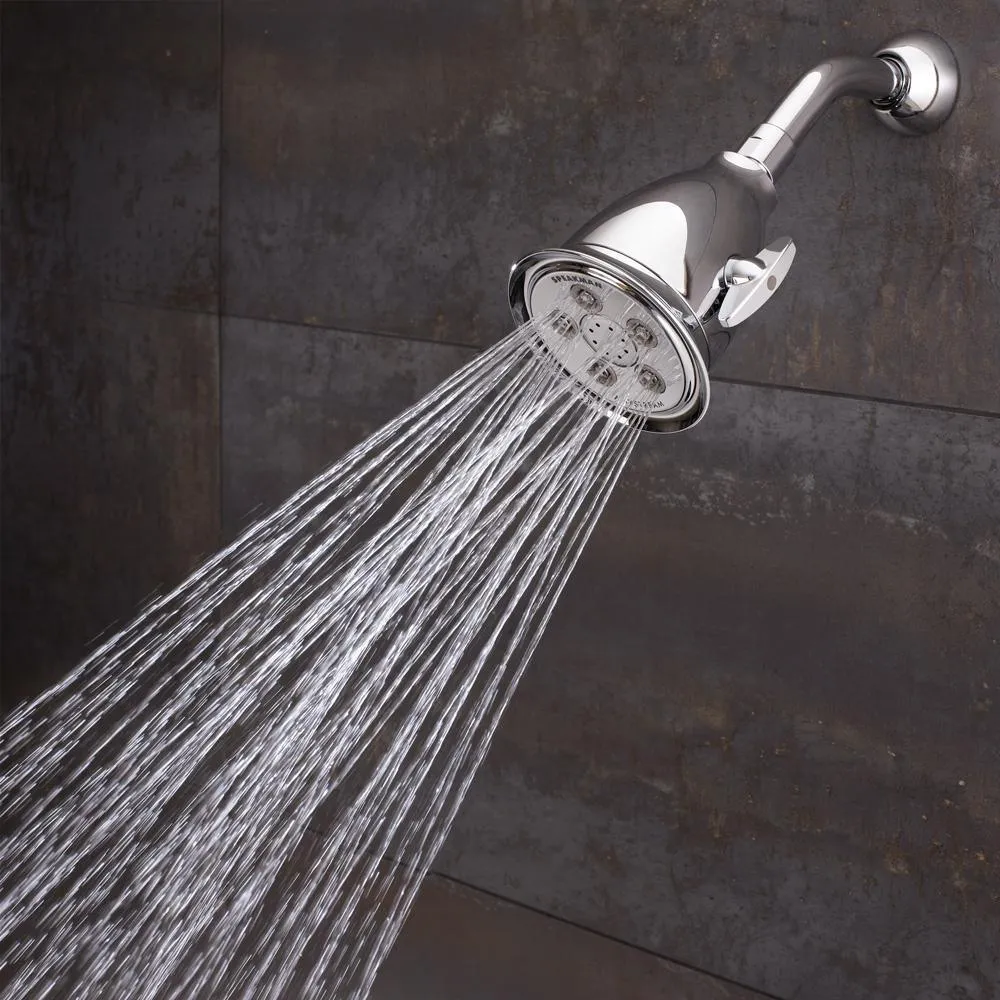 3-Spray 4.1 in. Single Wall MountHigh Pressure Fixed Adjustable Shower Head in Polished Chrome, photo 2 of 14