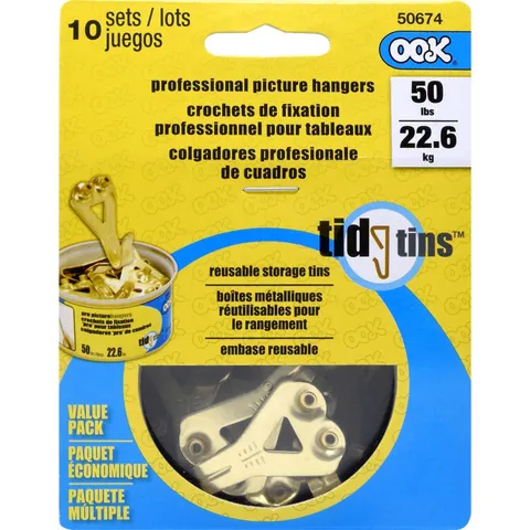 OOK Picture Hanging Set, 50 lb Capacity, 10-Pack