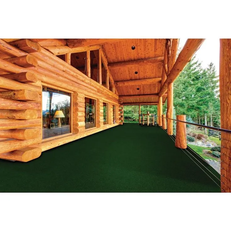 Foss Grizzly Grass - Rain Forest - Green 24 x 24 in. Peel and Stick Artificial Grass Carpet Tile Square (60 sq. ft.), photo 2 of 5