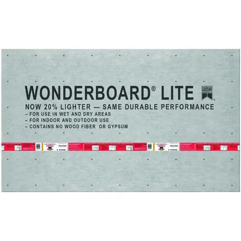 WonderBoard Lite 5 ft × 3 ft × 7/16 in Backer Board