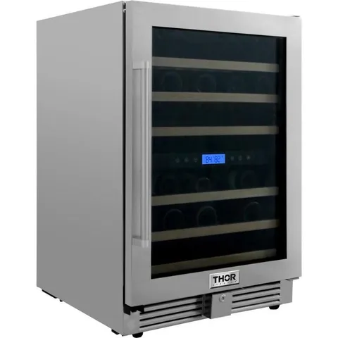46-Bottle Capacity Stainless Steel Dual Zone Cooling Built-In/Freestanding Wine Chiller